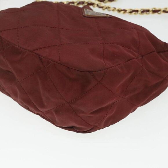 PRADA Chain Shoulder Bag Nylon Red - Picture 14 of 15